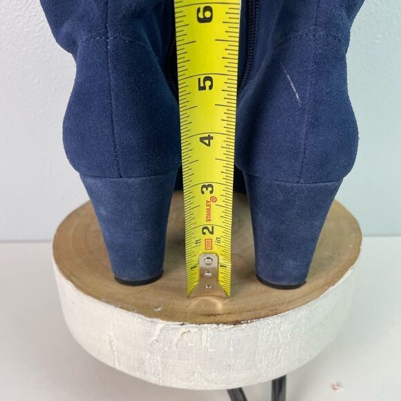 Hot in Hollywood Blue Leather Over the Knee Slouchy Boots Size 8W EUC - Picture 7 of 10